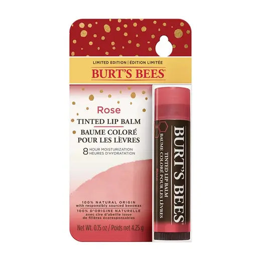 BURT'S BEES ROSE TINTED LIP BALM (1 TUBE, 0.15 OZ)