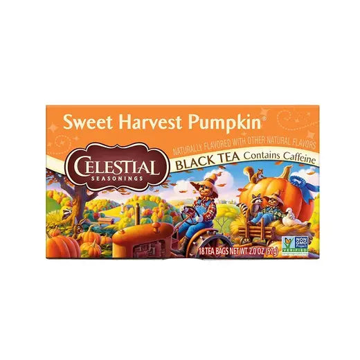 CELESTIAL SEASONINGS - SWEET HARVEST PUMPKIN HOLIDAY BLACK TEA (18 TEA BAGS, 2.0 OZ)