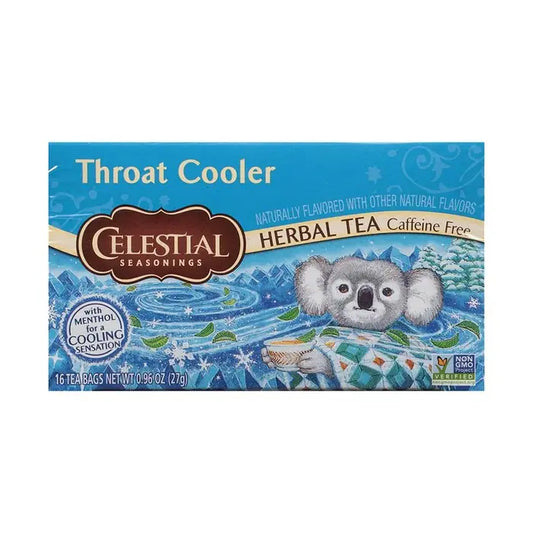 CELESTIAL SEASONINGS - THROAT COOLER HERBAL TEA (16 TEA BAGS, 0.96 OZ)