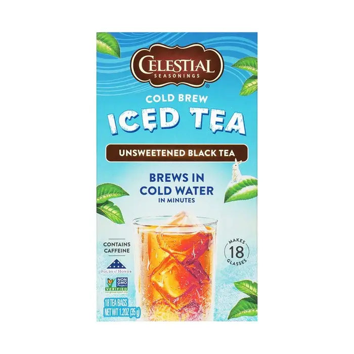 CELESTIAL SEASONINGS - COLD BREW UNSWEETENED BLACK TEA (18 TEA BAGS, 1.2 OZ)