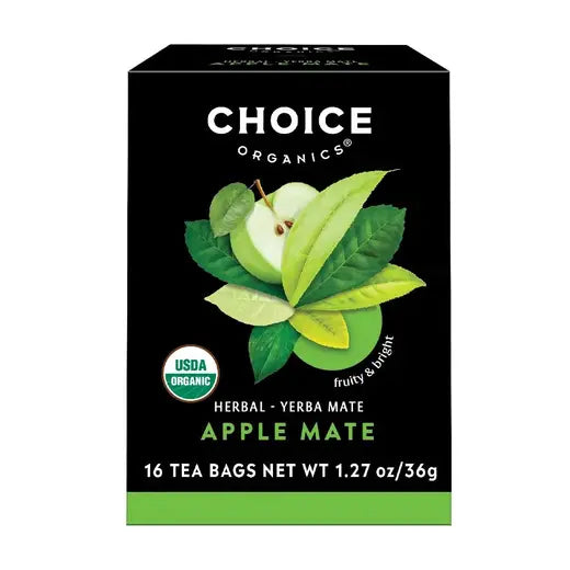 CHOICE TEA - ORGANIC APPLE MATE TEA (16 TEA BAGS, 1.27 OZ)