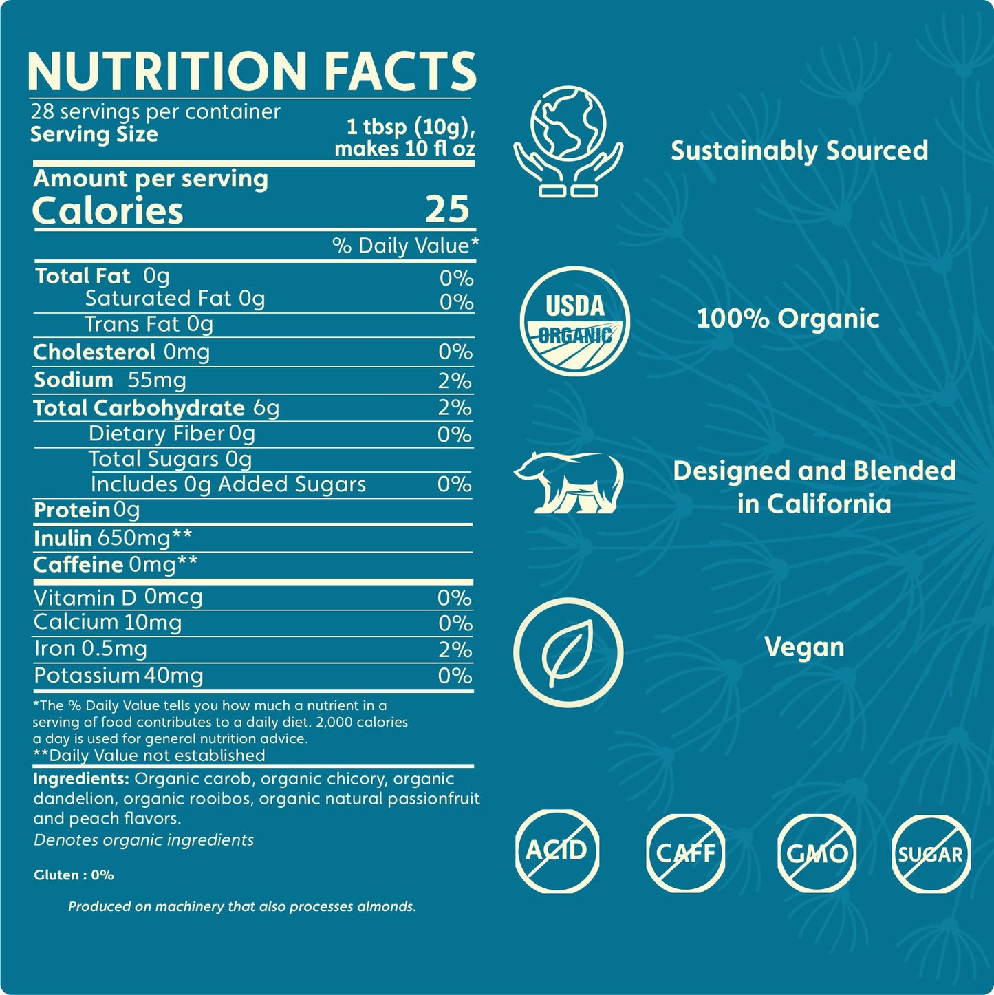 Dandelion Passionfruit Peach Herbal Coffee