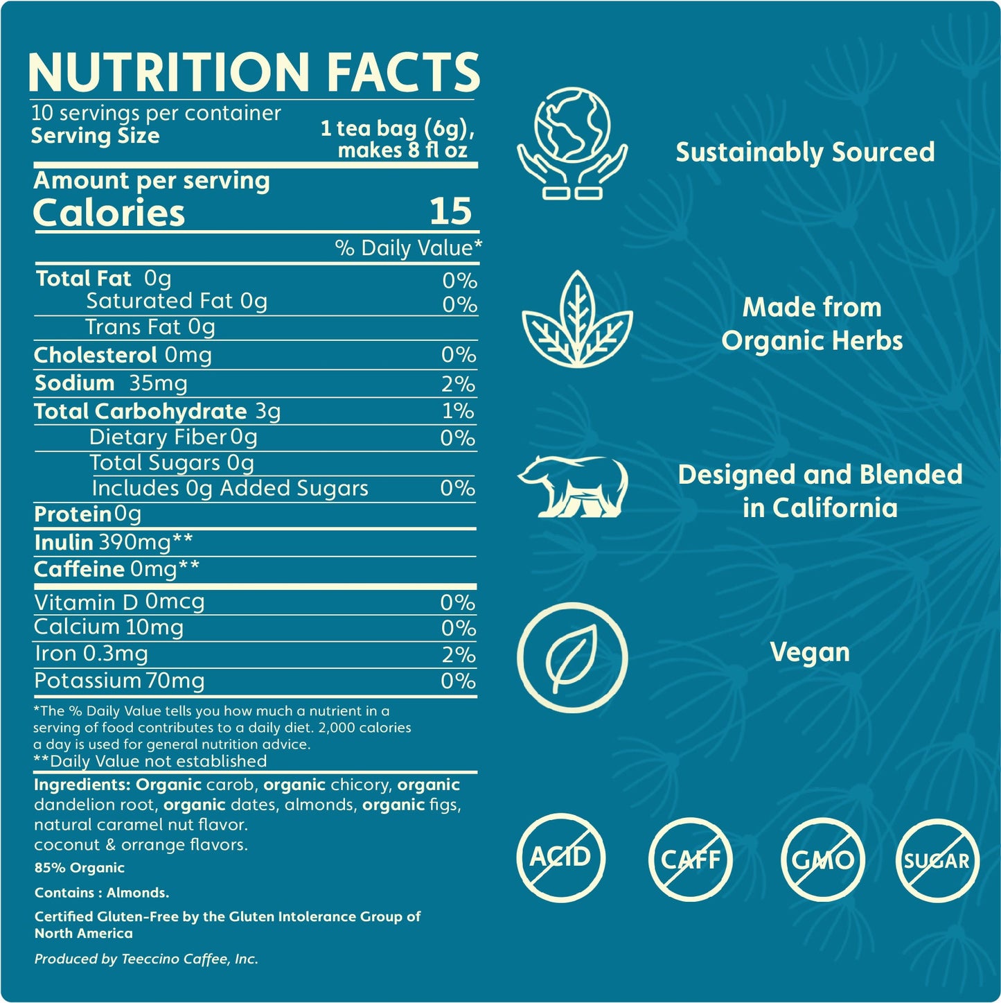 Dandelion Caramel Nut Roasted Herbal Tea