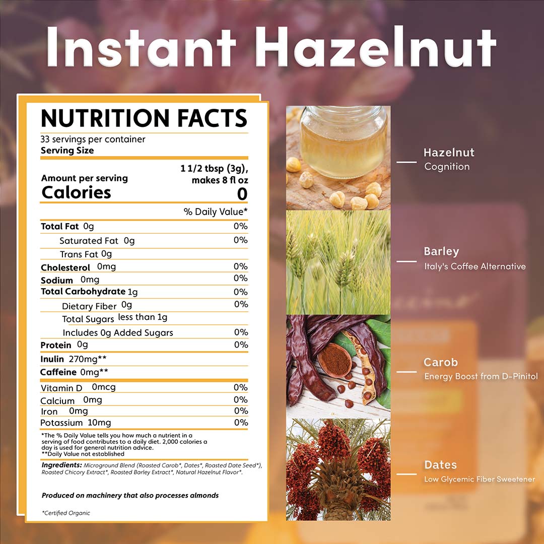 Instant Hazelnut Herbal Coffee