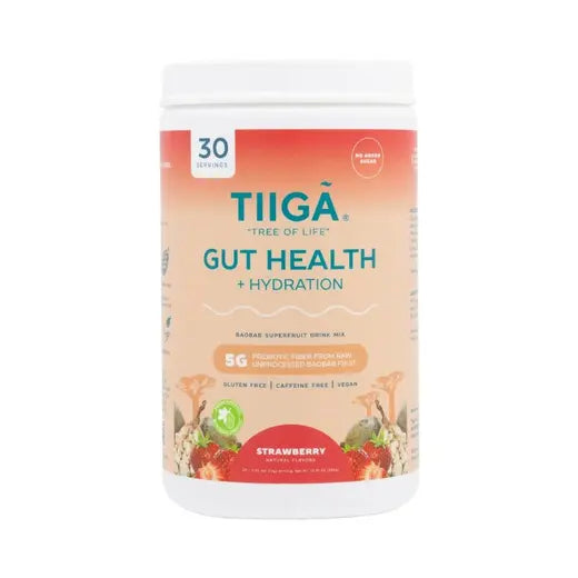 TIIGA - STRAWBERRY GUT HEALTH + HYDRATION (12.7 OZ CANISTER, 30 SERVINGS)