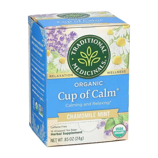 TRADITIONAL MEDICINALS - ORGANIC CUP OF CALM CHAMOMILE MINT TEA (16 TEA BAGS, 0.85 OZ)