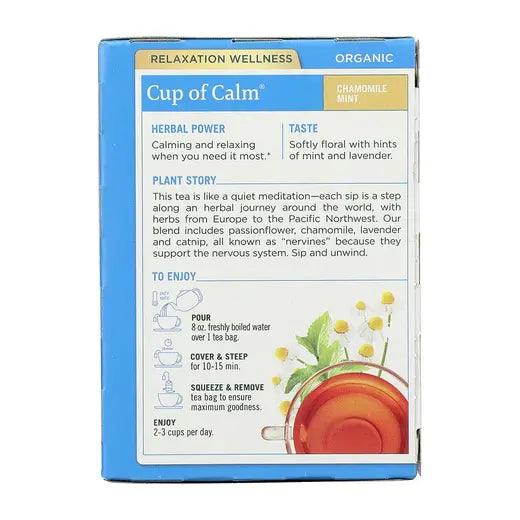 TRADITIONAL MEDICINALS - ORGANIC CUP OF CALM CHAMOMILE MINT TEA (16 TEA BAGS, 0.85 OZ)