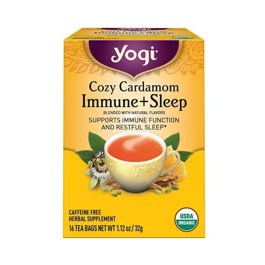 YOGI TEA - ORGANIC COZY CARDAMON IMMUNE + SLEEP TEA (16 TEA BAGS, 1.12 OZ)