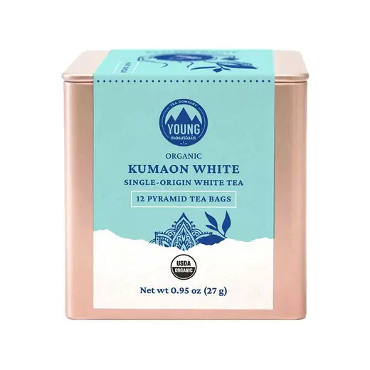 YOUNG MOUNTAIN TEA - ORGANIC KUMAON WHITE TEA (12 PYRAMID TEA BAGS, 0.95 OZ)