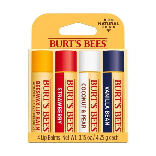 BURT'S BEES ASSORTED LIP BALMS (4 PACK)