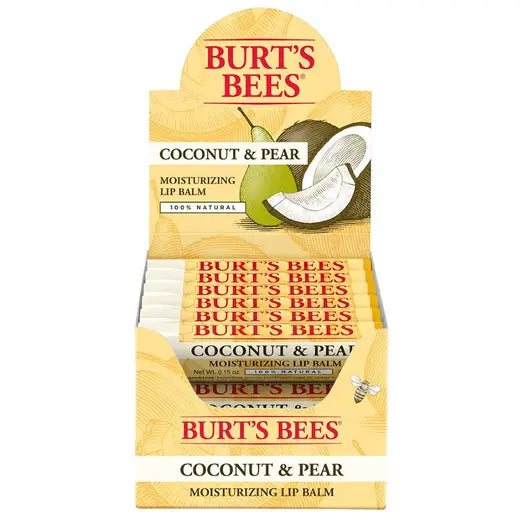 BURT'S BEES COCONUT & PEAR LIP BALM (12 TUBE BOX)