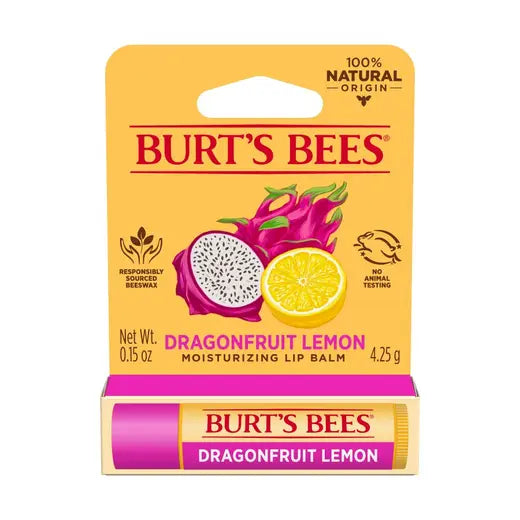 BURT'S BEES DRAGONFRUIT LEMON LIP BALM (1 TUBE, 0.15 OZ)