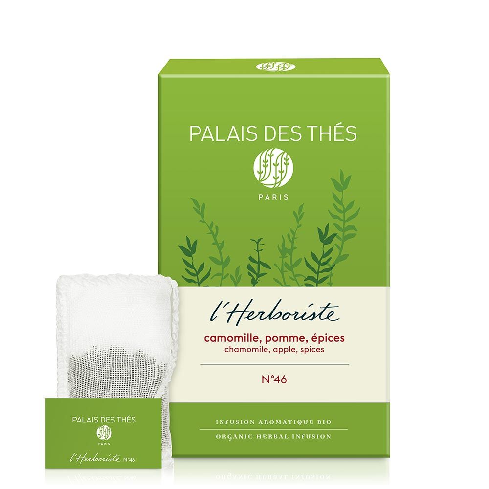 PALAIS DES THÉS - ORGANIC CHAMOMILE APPLE SPICE HERBAL TEA (20 TEA BAGS, L'HERBORISTE N° 46)