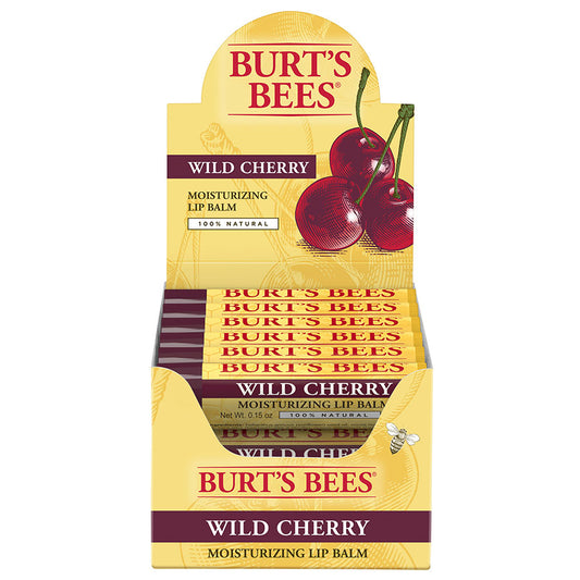 BURT'S BEES WILD CHERRY LIP BALM TUBE REFILL (12 PACK BOX)