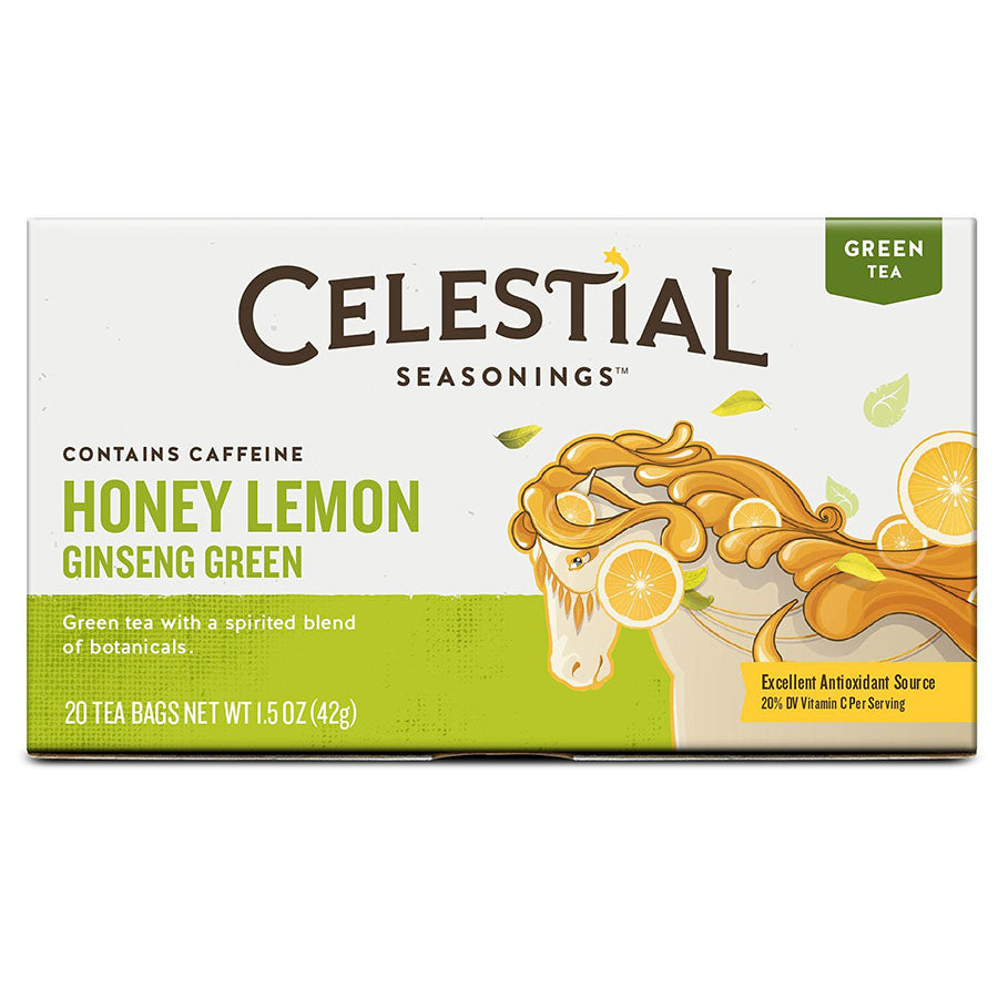 CELESTIAL SEASONINGS - HONEY LEMON GINSENG GREEN TEA (20 TEA BAGS, 1.5 OZ)