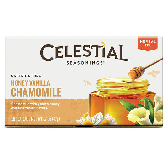 CELESTIAL SEASONINGS - HONEY VANILLA CHAMOMILE HERBAL TEA (20 TEA BAGS, 1.7 OZ)