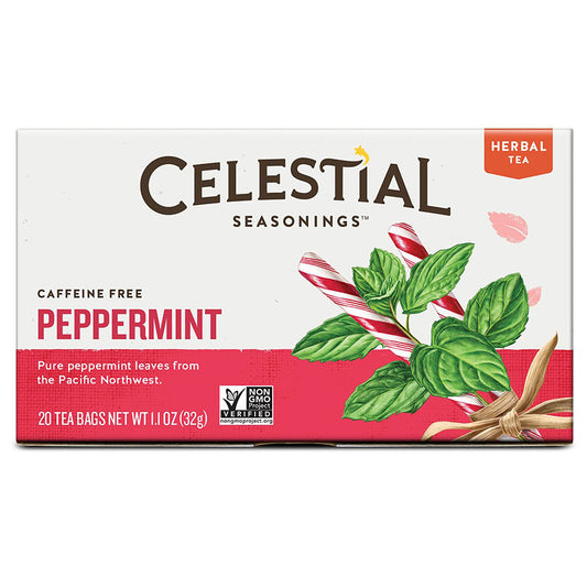 CELESTIAL SEASONINGS - PEPPERMINT HERBAL TEA (20 TEA BAGS, 1.1 OZ)