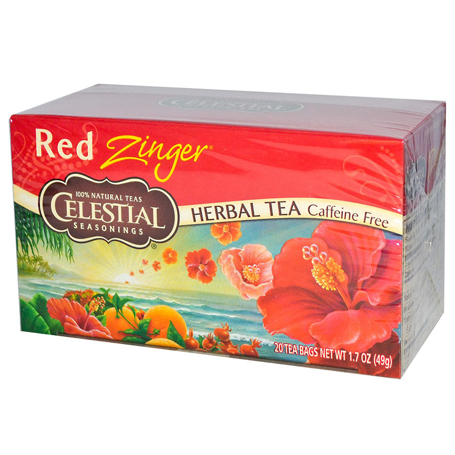 CELESTIAL SEASONINGS - RED ZINGER HERBAL TEA (20 TEA BAGS, 1.7 OZ)