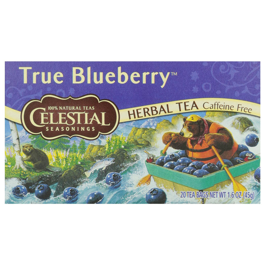 CELESTIAL SEASONINGS - TRUE BLUEBERRY HERBAL TEA (20 TEA BAGS, 1.6 OZ)