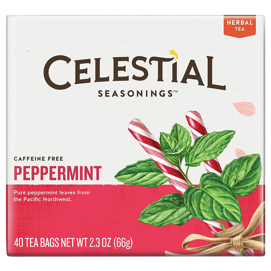 CELESTIAL SEASONINGS - PEPPERMINT HERBAL TEA (40 TEA BAGS, 2.3 OZ)