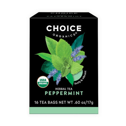 CHOICE TEA - PEPPERMINT ORGANIC TEA (16 TEA BAGS, 0.60 OZ)