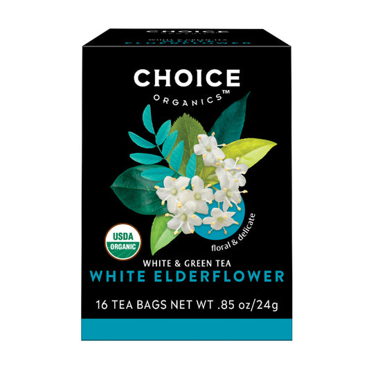 CHOICE TEA - WHITE ELDERFLOWER ORGANIC TEA (16 TEA BAGS, 0.85 OZ)