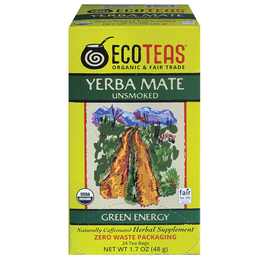 ECOTEAS - YERBA MATE UNSMOKED TEA (24 TEA BAGS, 1.7 OZ)