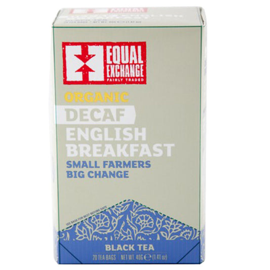 EQUAL EXCHANGE - ORGANIC DECAFFEINATED ENGLISH BREAKFAST TEA (20 TEA BAGS, 1.41 OZ)