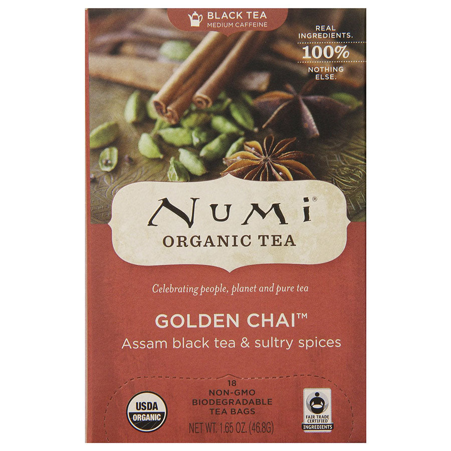 NUMI TEA - GOLDEN CHAI TEA (18 TEA BAGS, 1.65 OZ)