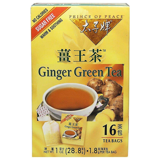 PRINCE OF PEACE - GINGER GREEN TEA (16 TEA BAGS, 1 OZ)