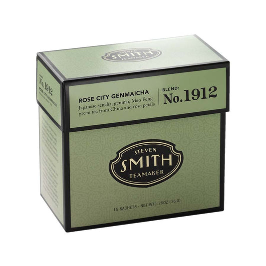 SMITH TEAMAKER - ROSE CITY GENMAICHA GREEN TEA BLEND NO. 1912 (15 TEA BAGS, 1.26 OZ)