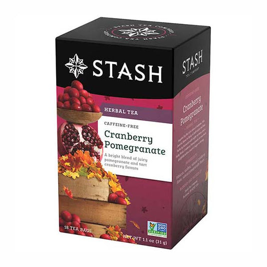 STASH TEA - CRANBERRY POMERGANATE HERBAL TEA (18 TEA BAGS, 1.1 OZ)