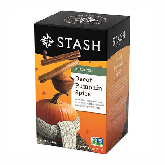 STASH TEA - DECAF PUMPKIN SPICE BLACK TEA (18 TEA BAGS, 1.1 OZ)