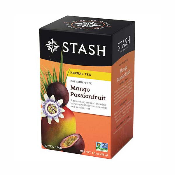 STASH TEA - MANGO PASSIONFRUIT HERBAL TEA (20 TEA BAGS, 1.3 OZ)