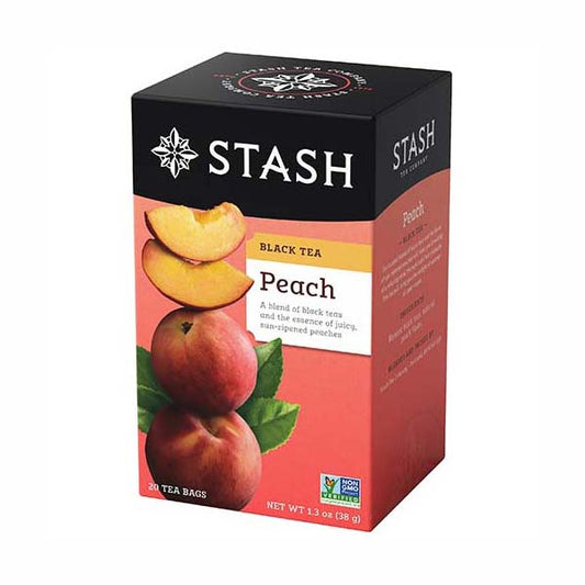 STASH TEA - PEACH BLACK TEA (20 TEA BAGS, 1.3 OZ)
