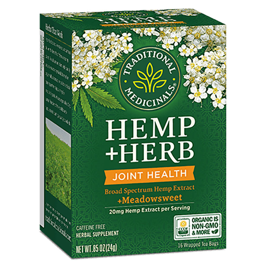 TRADITIONAL MEDICINALS - HEMP+HERB JOINT HEALTH TEA (16 TEA BAGS, 0.85 OZ)