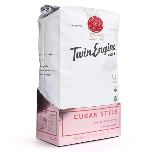 TWIN ENGINE COFFEE - ORGANIC CUBAN GROUND COFFEE (7 OZ BAG, DARK ROAST)