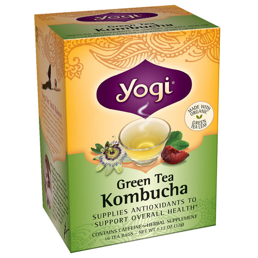 YOGI TEA - KOMBUCHA GREEN TEA (16 TEA BAGS, 1.12 OZ)