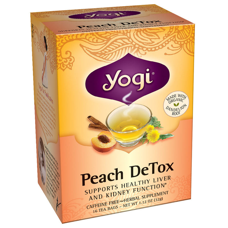 YOGI TEA - PEACH DETOX TEA (16 TEA BAGS, 1.12 OZ)