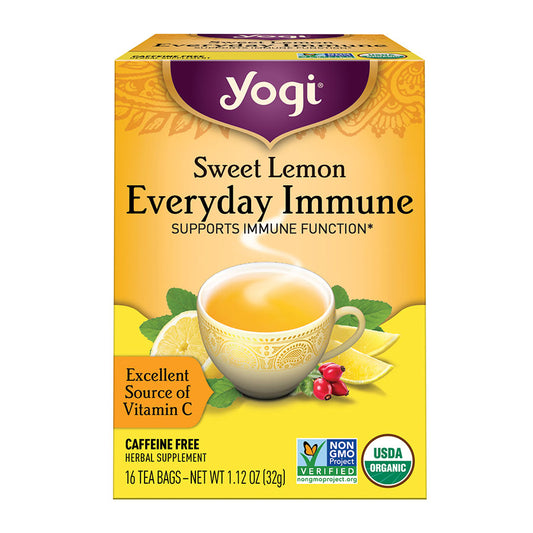 YOGI TEA - SWEET LEMON EVERYDAY SUPPORT HERBAL TEA (16 TEA BAGS, 1.12 OZ)