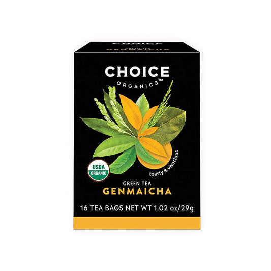 CHOICE TEA - GENMAICHA ORGANIC GREEN TEA (16 TEA BAGS, 1.12 OZ)