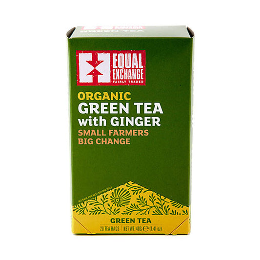 EQUAL EXCHANGE - ORGANIC GREEN TEA WITH GINGER (20 TEA BAGS, 1.41 OZ)