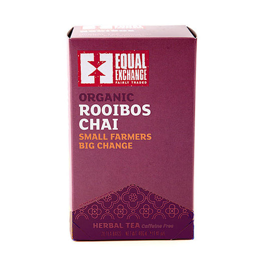 EQUAL EXCHANGE - ORGANIC ROOIBOS CHAI HERBAL TEA (20 TEA BAGS, 1.41 OZ)
