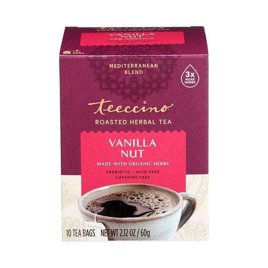 TEECCINO - VANILLA NUT CHICORY ROASTED HERBAL TEA (10 TEA BAGS, 2.12 OZ)