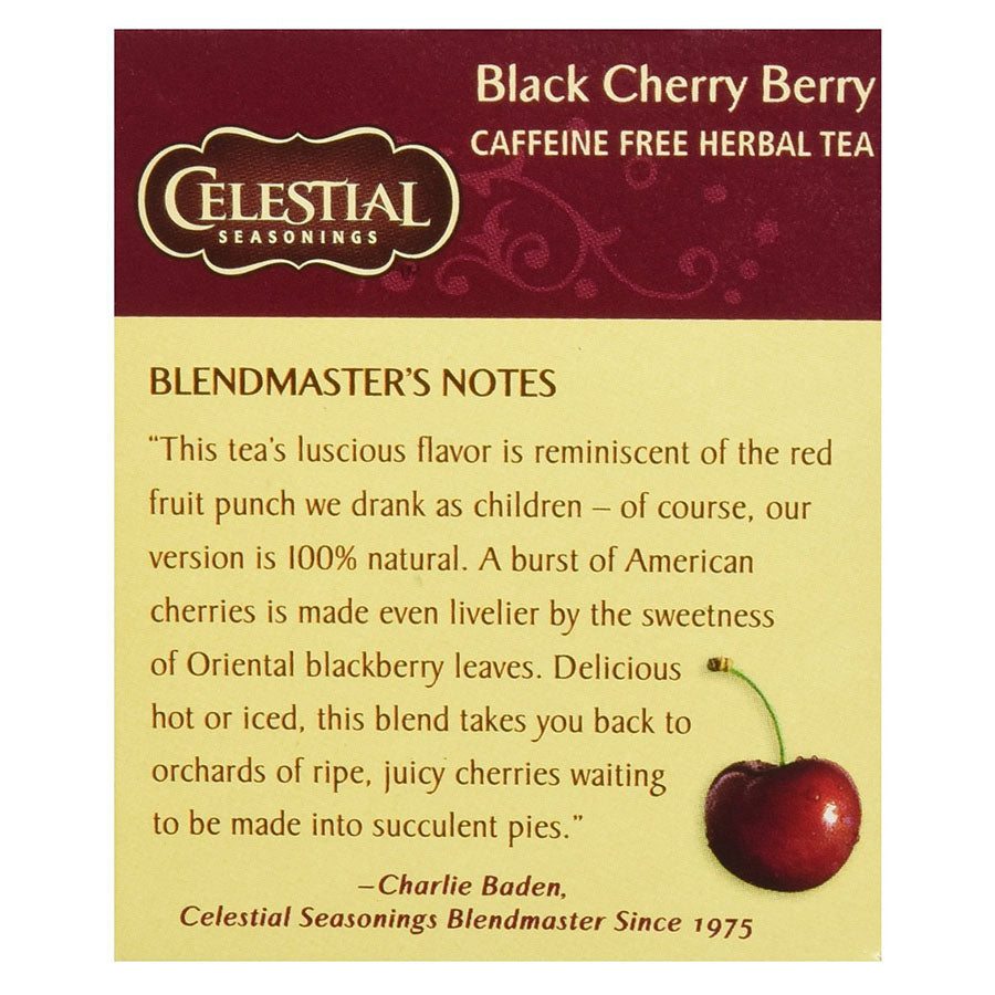 CELESTIAL SEASONINGS - BLACK CHERRY BERRY HERBAL TEA (20 TEA BAGS, 1.6 OZ)