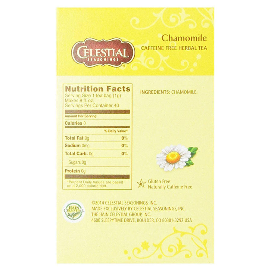 CELESTIAL SEASONINGS - CHAMOMILE HERBAL TEA (40 TEA BAGS, 1.8 OZ)