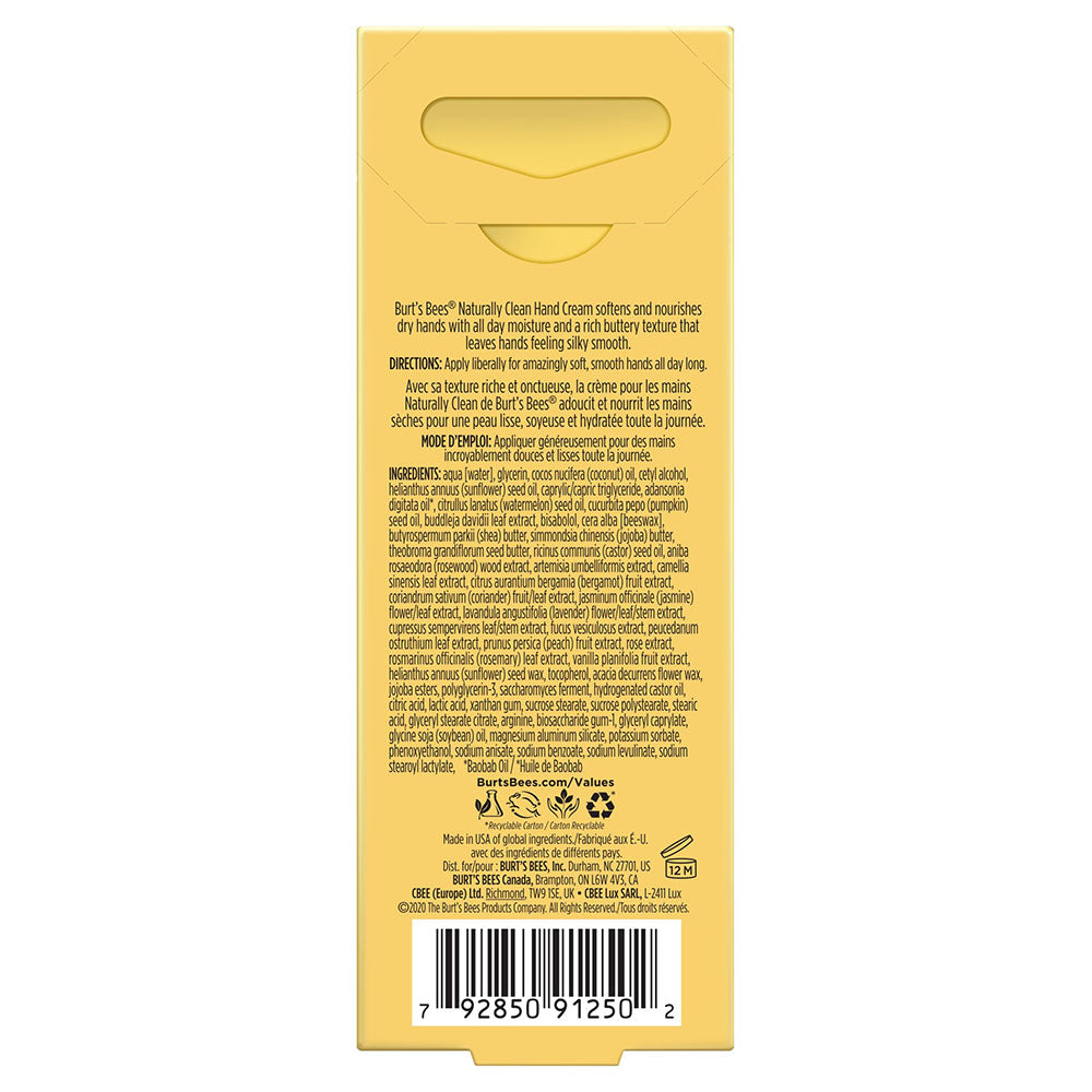 BURT'S BEES NATURALLY CLEAN HAND CREAM (1.0 OZ)