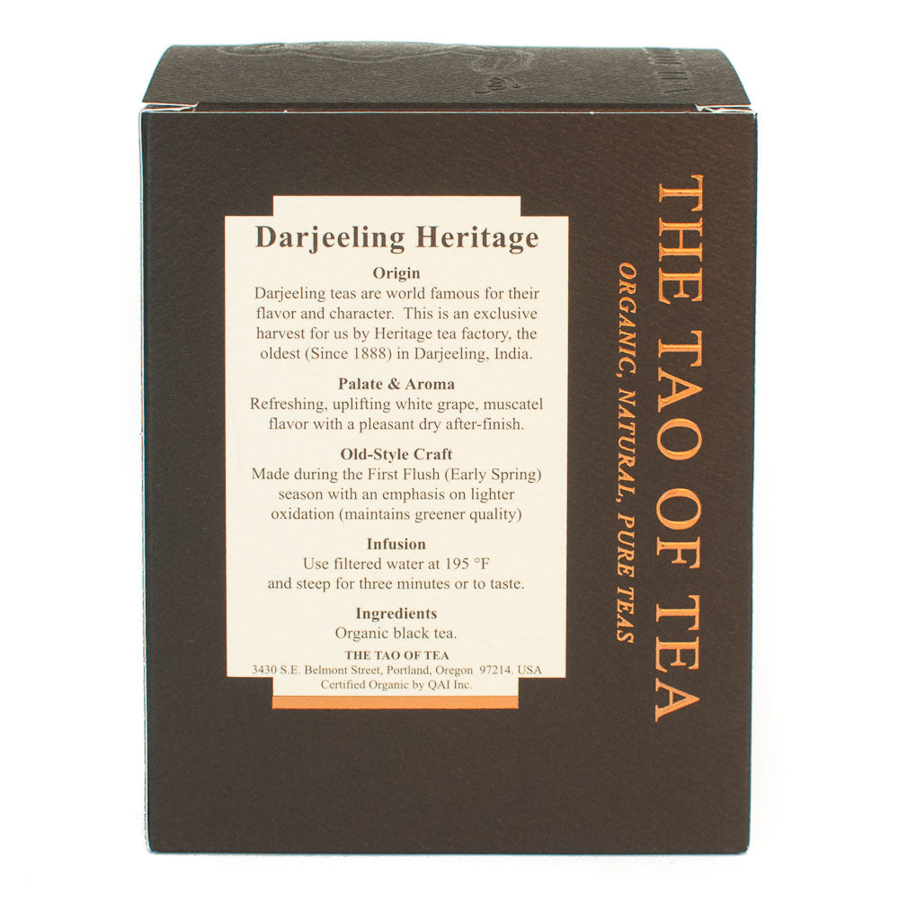 THE TAO OF TEA - DARJEELING HERITAGE BLACK TEA (15 PYRAMID SACHETS, 1.32 OZ)