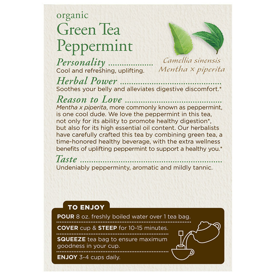 TRADITIONAL MEDICINALS - ORGANIC GREEN PEPPERMINT TEA (16 TEA BAGS, 0.85 OZ)
